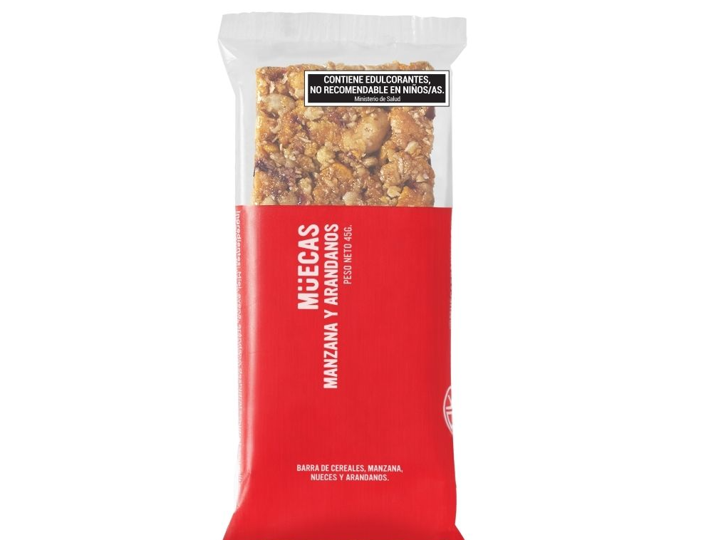 BARRAS CEREAL MANZANA Y ARANDANOS x 45 GRS MUECAS