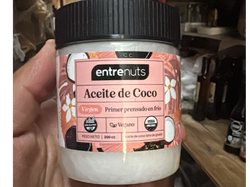 ACEITE DE COCO x 200 CC VIRGEN ENTRE NUTS SIN TACC ORGANICO