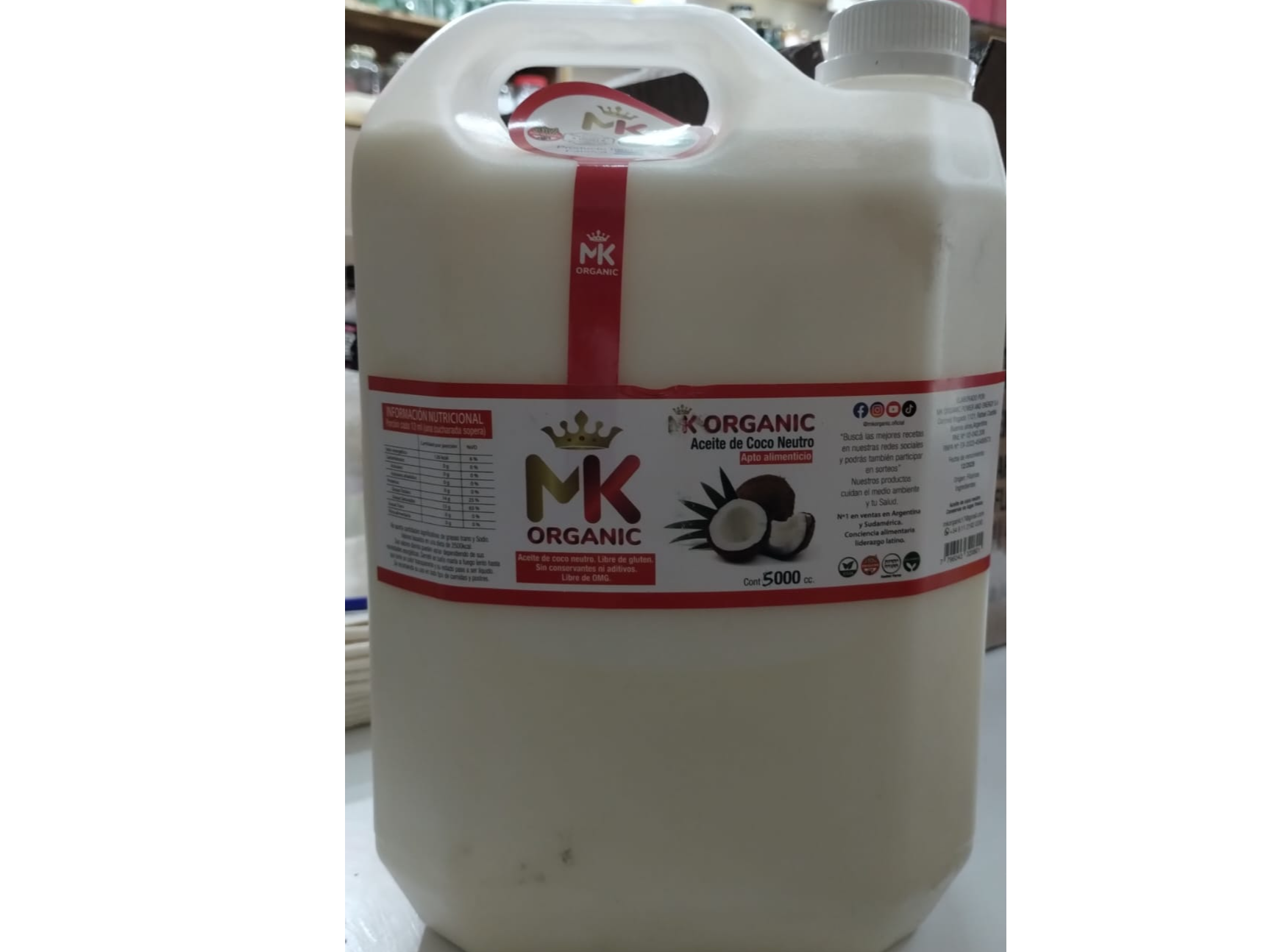 ACEITE DE COCO x 5000 CC NEUTRO MK ORGANIC