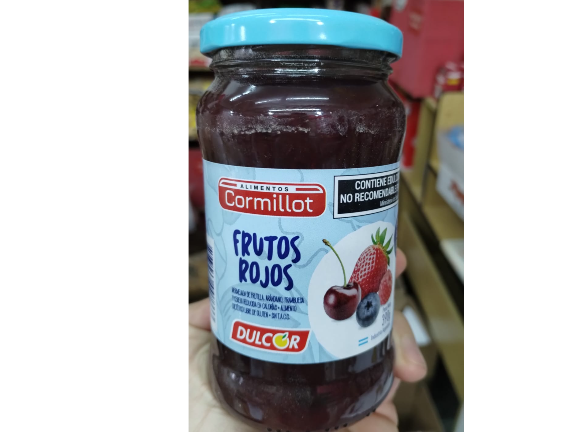 MERMELADA CORMILLOT SIN AZUCAR AGREGADA FRUTOS ROJOS x 390 GRS