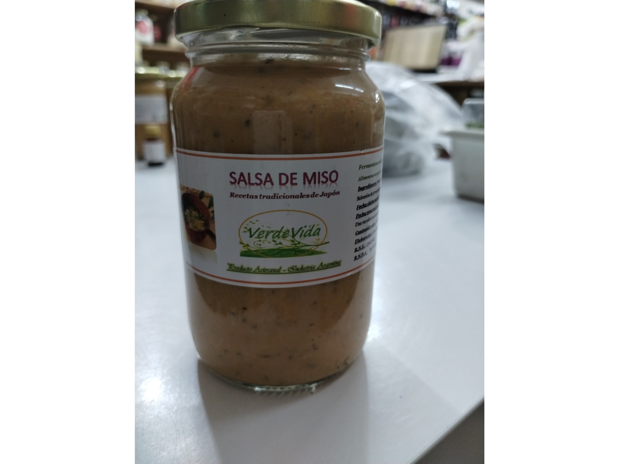 SALSA DE MISO x 360  CC ( PASTA DE GARBANZO Y ARROZ, AJO, ALBAHACA, OREGANO)