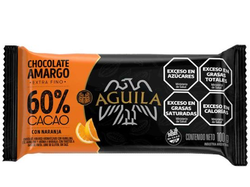 CHOCOLATE AGUILA AMARGO AL 60 % CON NARANJA x 100 GRS