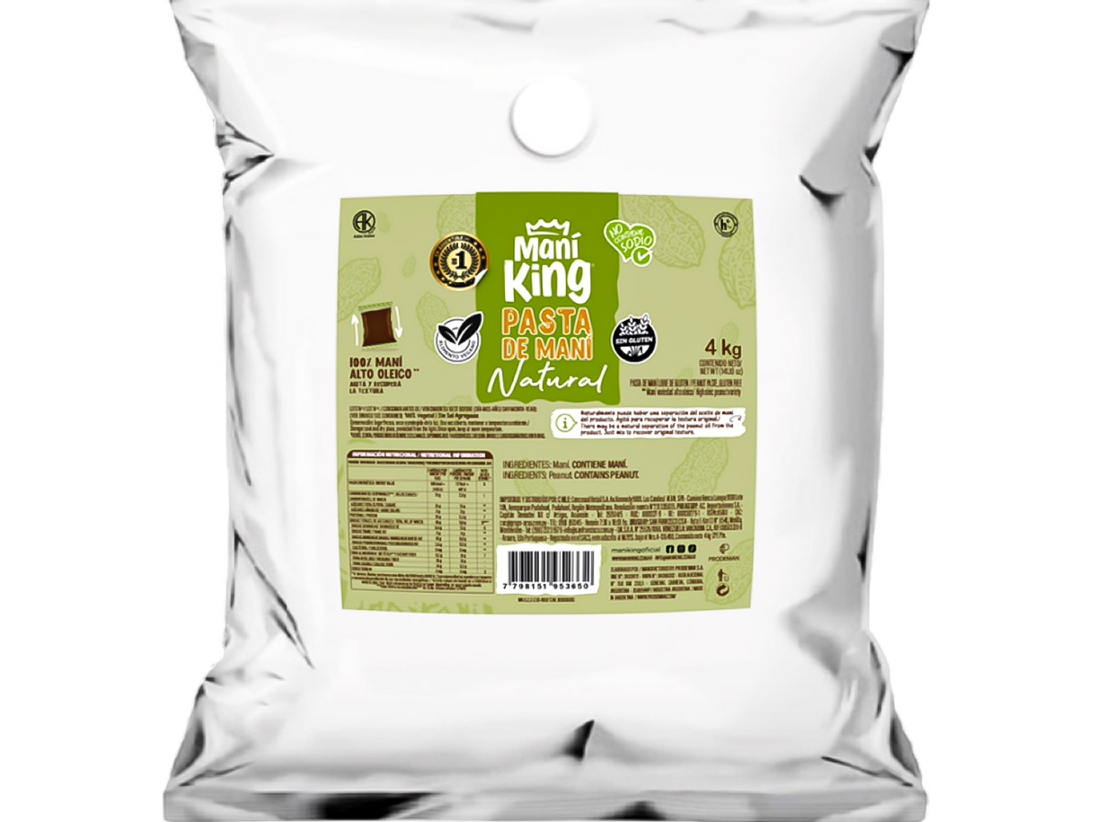 PASTA DE MANI KING x 4 KG SIN AZUCAR AGREGADA