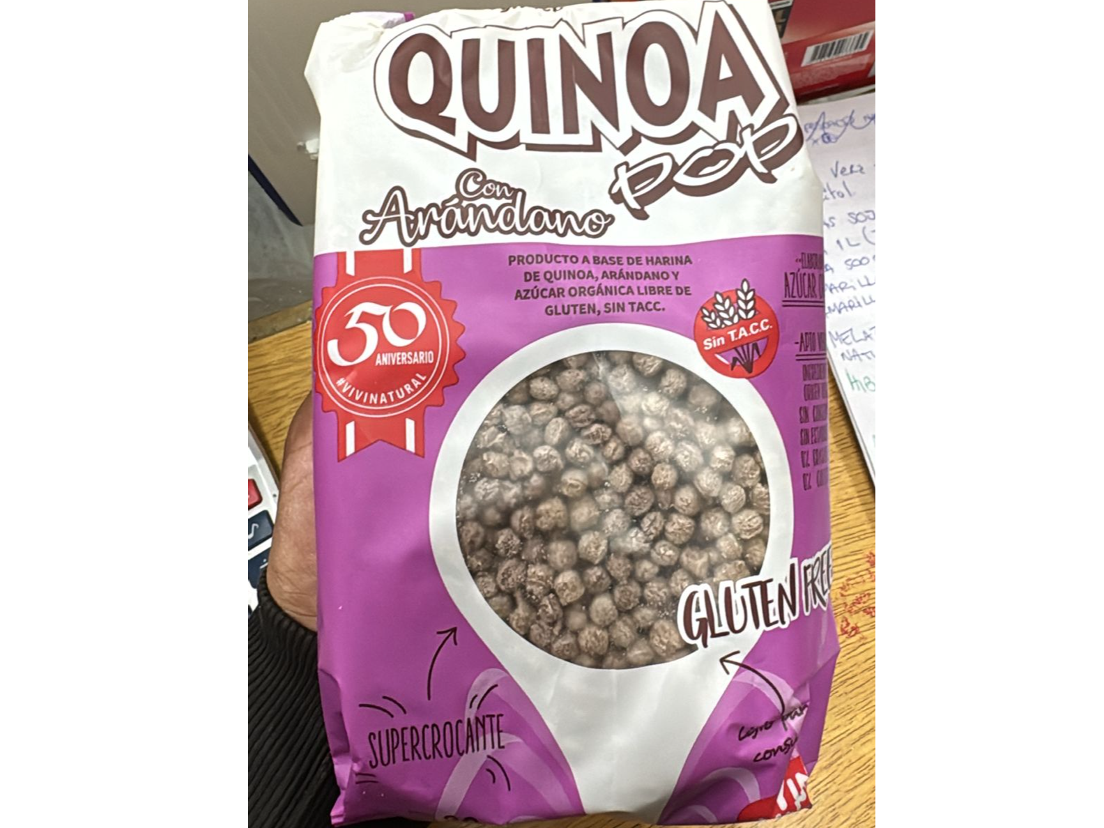 QUINOA POP CON ARANDANOS ENVASE CERRADO x 80 GRS