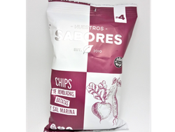 CHIPS DE REMOLACHA Y BATATA CON SAL MARINA SIN TACC x 80 GRS NUESTROS SABORES
