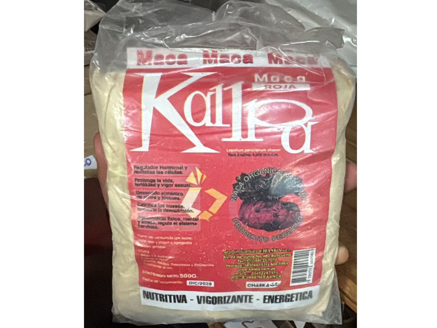 MACA KALLPA ROJA x 500 GRS