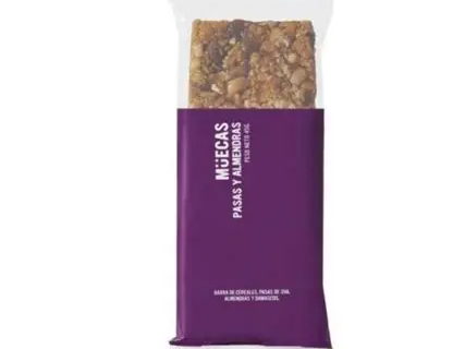 BARRAS CEREAL PASAS Y ALMENDRAS x 45 GRS MUECAS