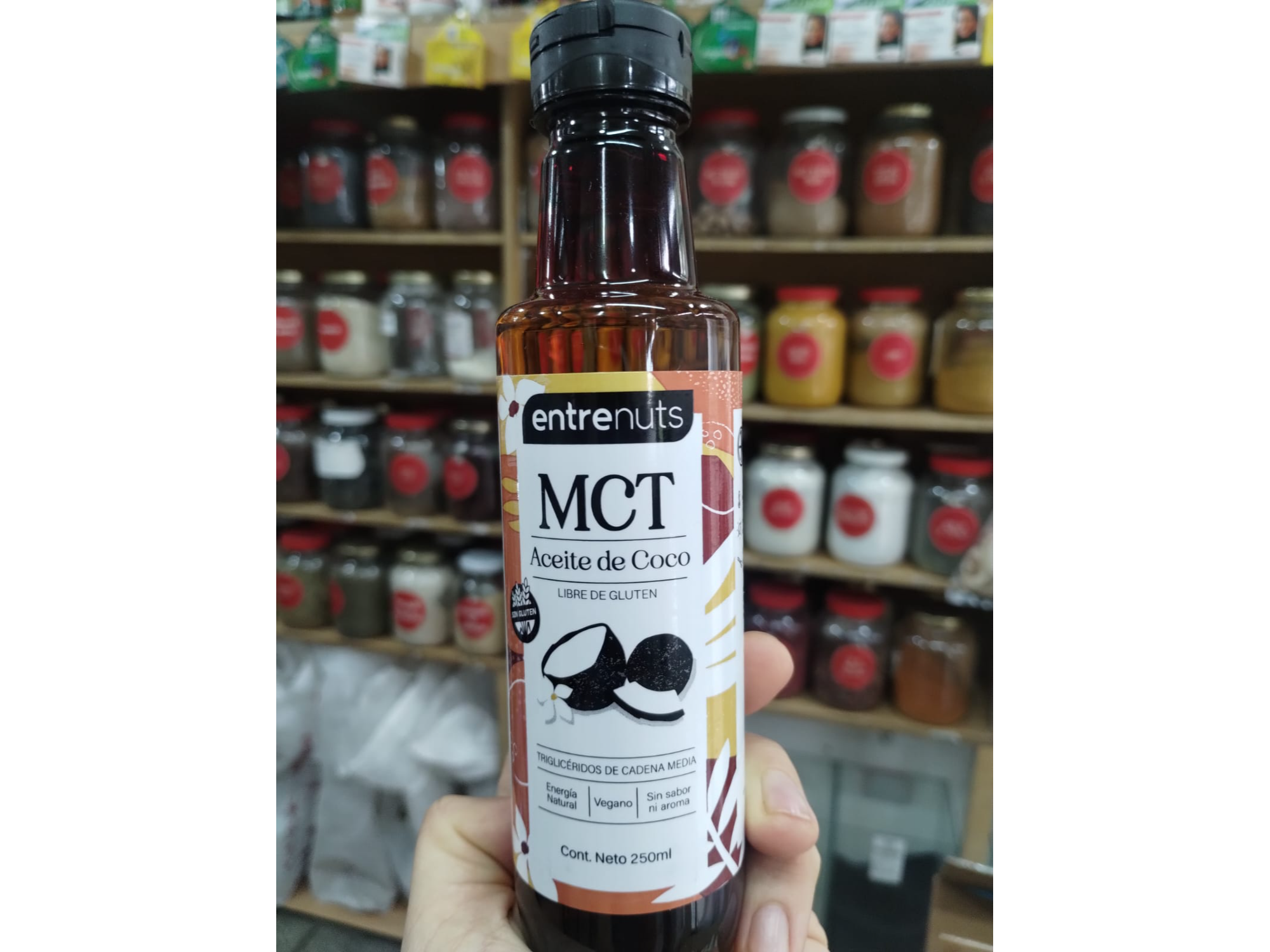 ACEITE DE COCO MCT x 250 CC ENTRE NUTS x 250 CC