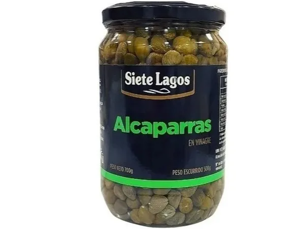 ALCAPARRAS EN VINAGRE SIETE LAGOS x 700 GRS