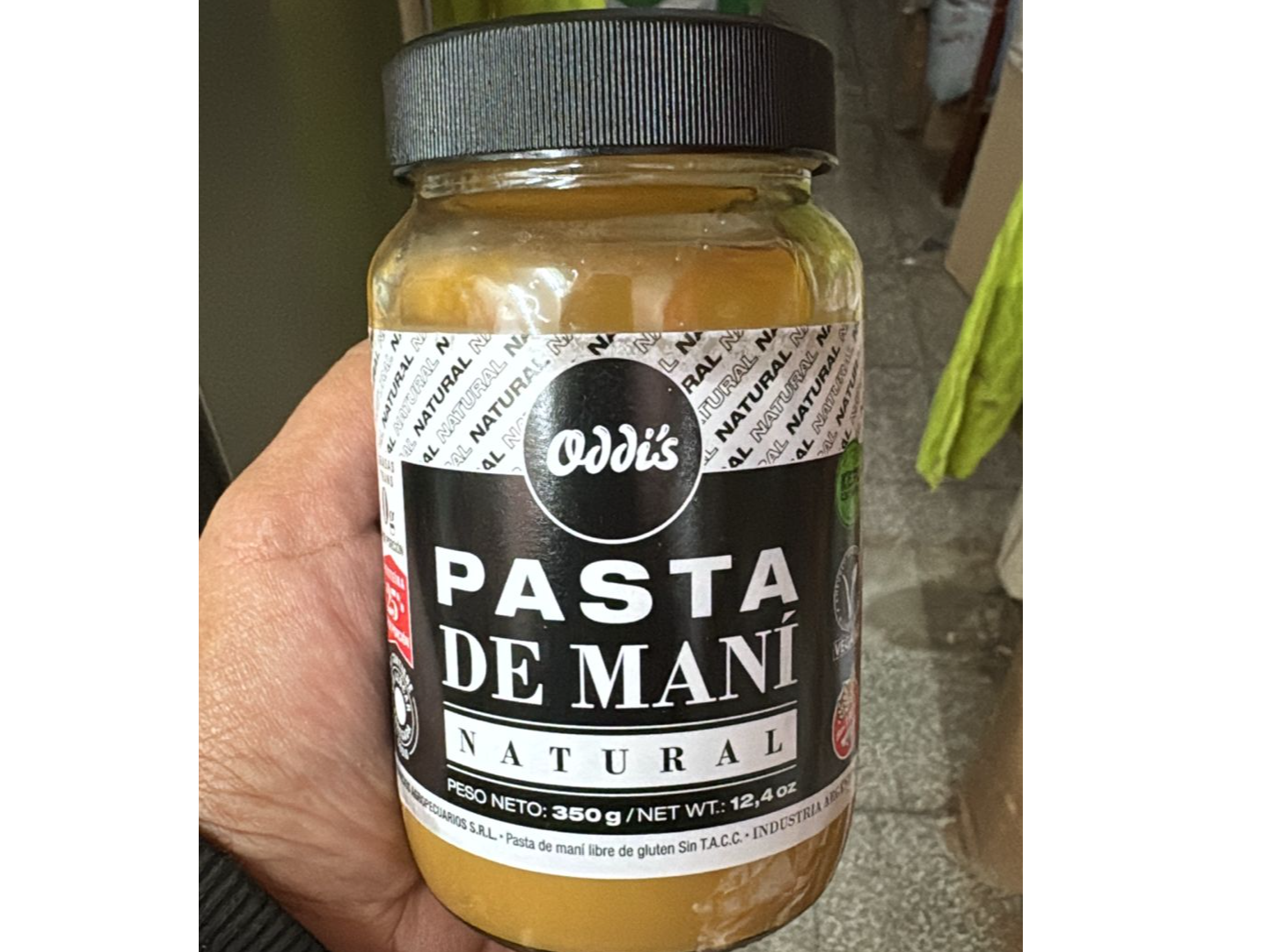 PASTA DE MANI ODDIS SIN AZUCAR AGREGADA ENVASE DE VIDRIO x 350 GRS