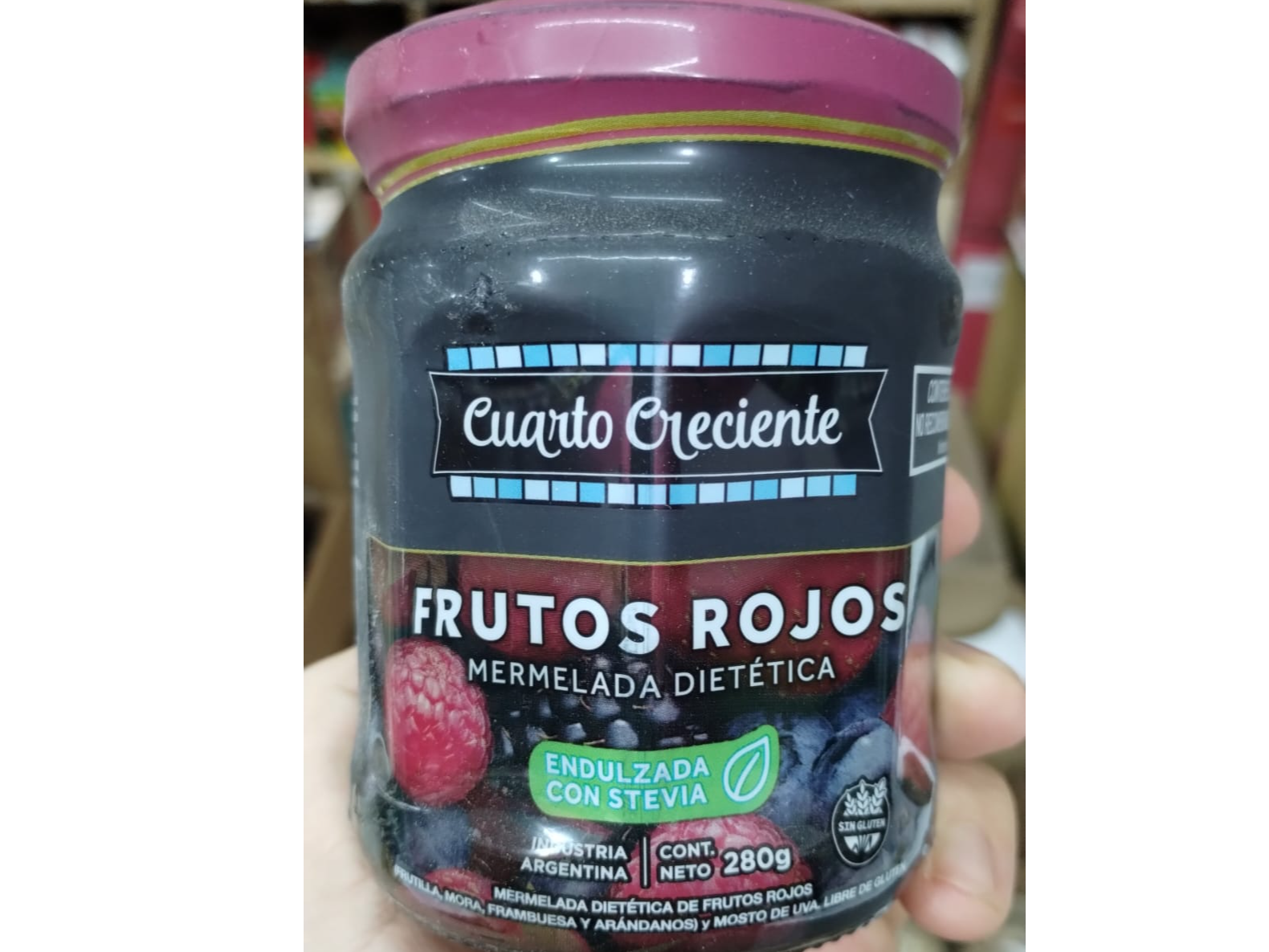 MERMELADA CUARTO CRECIENTE CON STEVIA FRUTOS DEL BOSQUE x 300 GRS