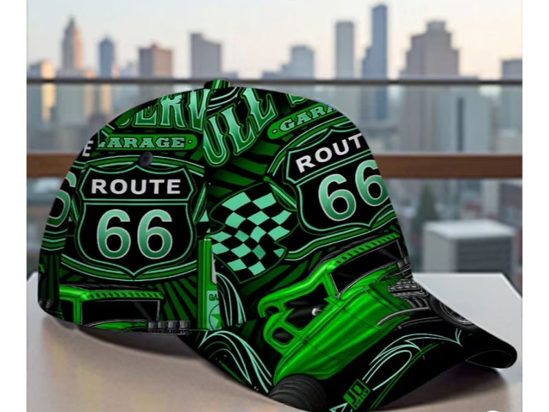 Gorra  visera curva ,diseño  Ruta 66