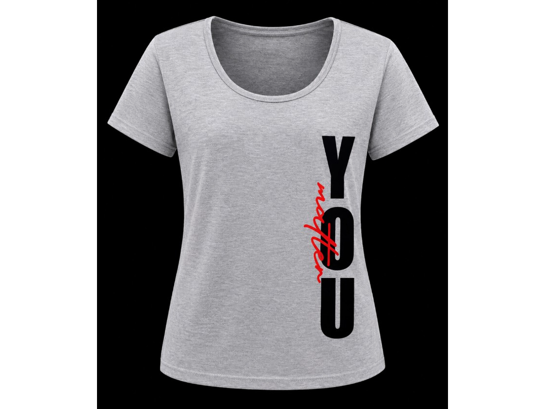 Remera gris estampada mujer talle S