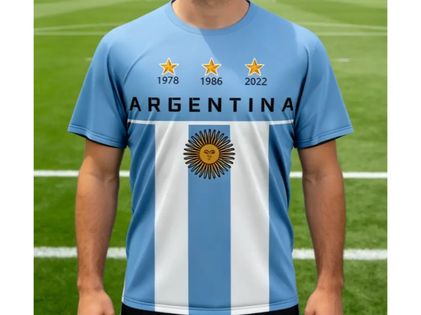 Remera Argentina 3 Estrellas talle XXL