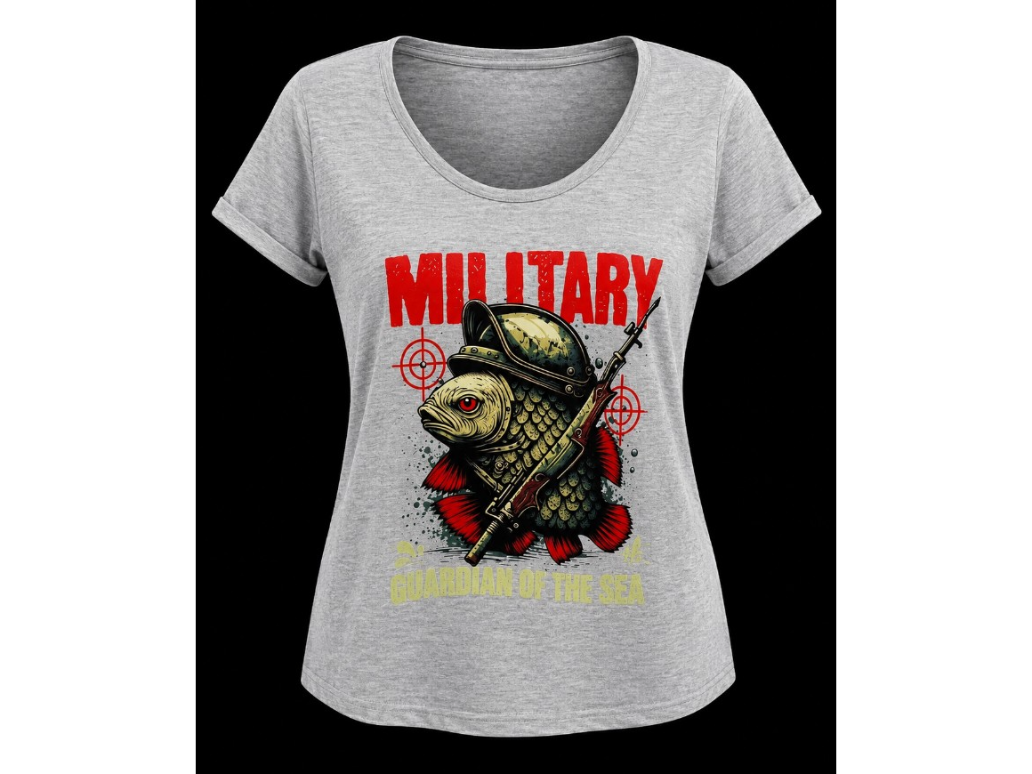 Remera gris estampada mujer talle L