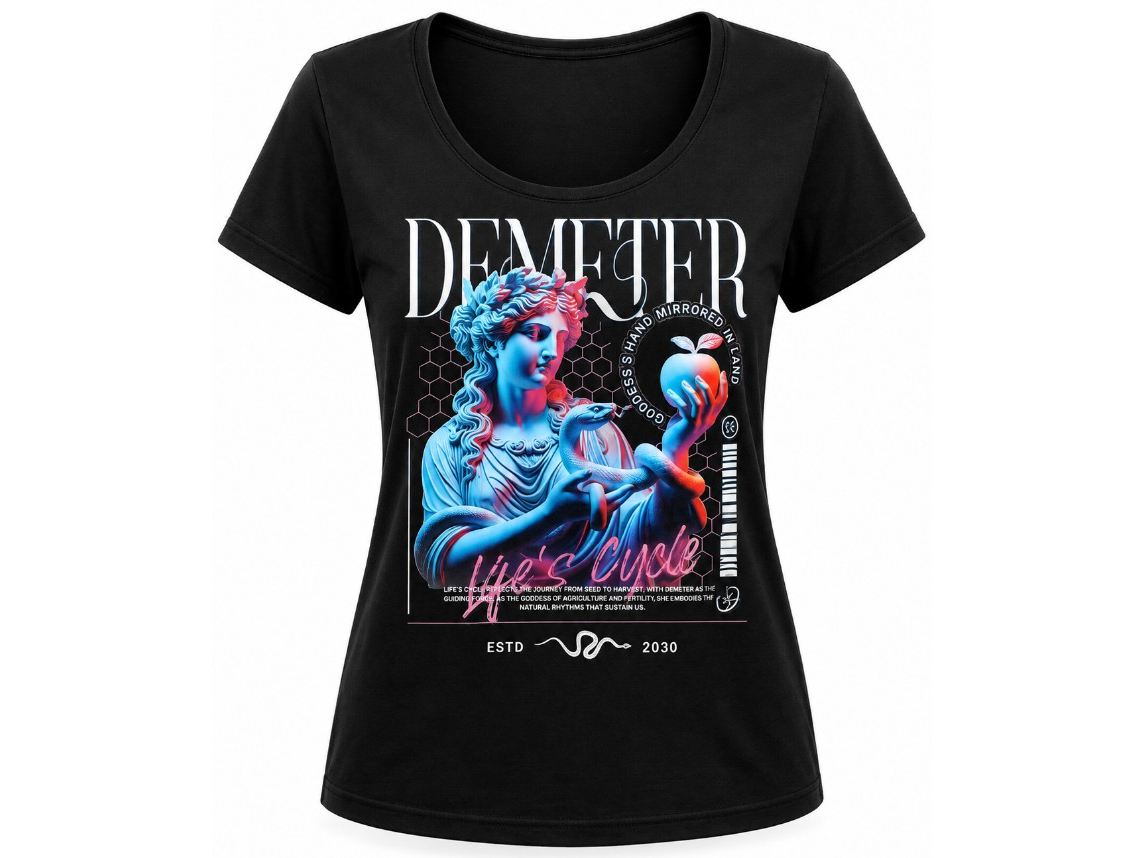 Remera negra estampada mujer talle XXL