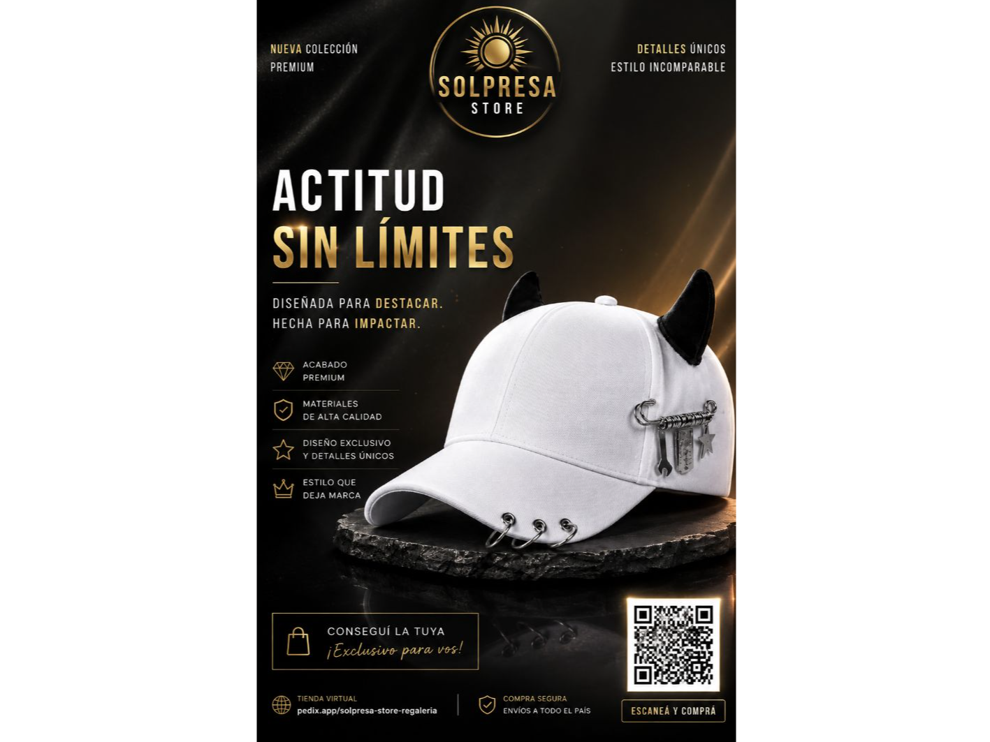 Gorra blanca con orejitas