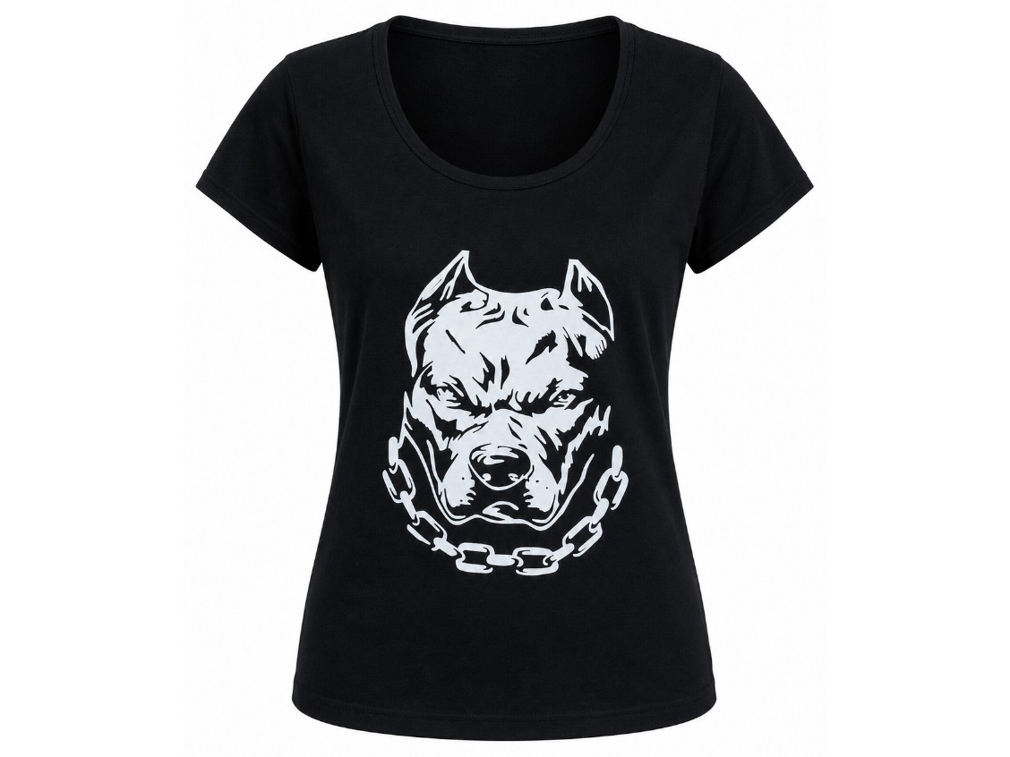 Remera negra estampada mujer talle XL