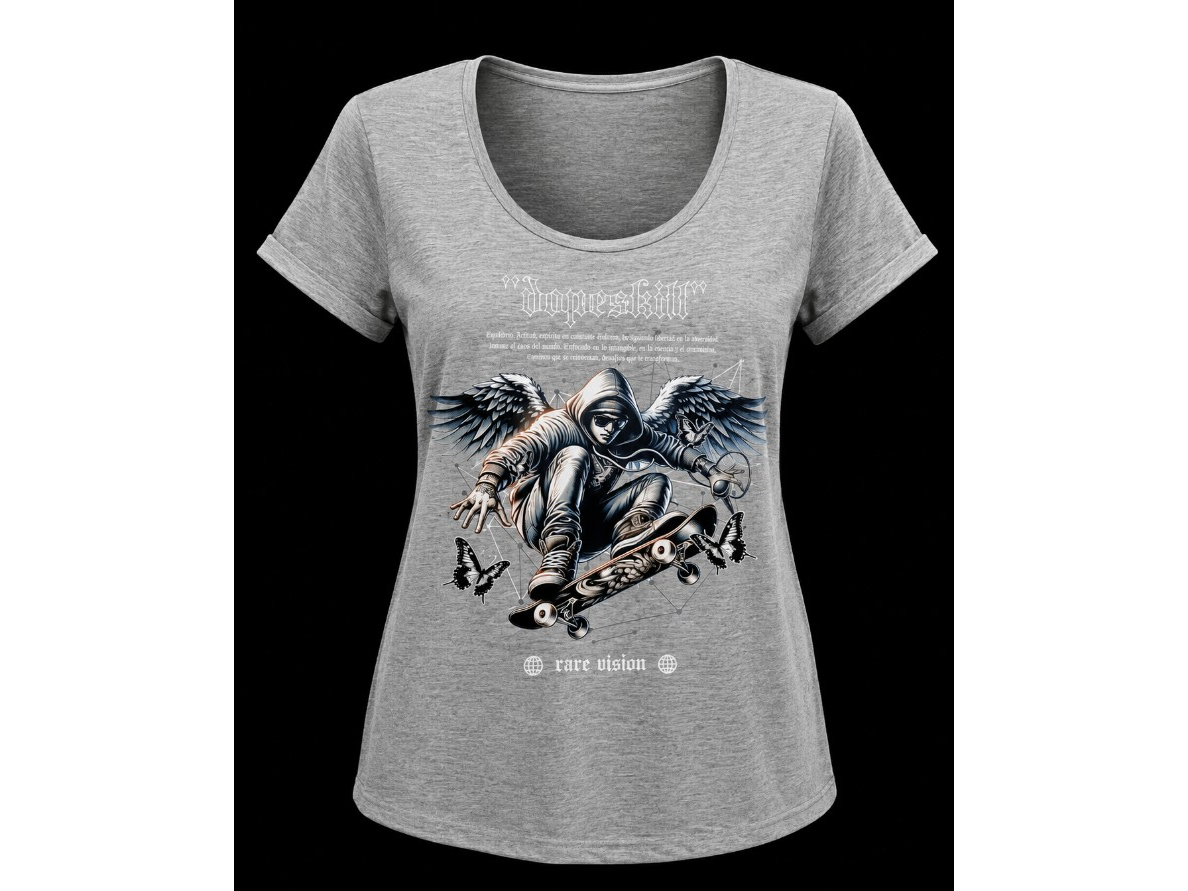 Remera gris estampada mujer talle XXL