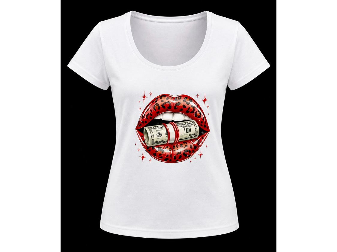 Remera blanca estampada mujer talle S