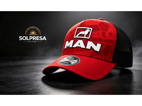 Gorra roja curva logo MAN