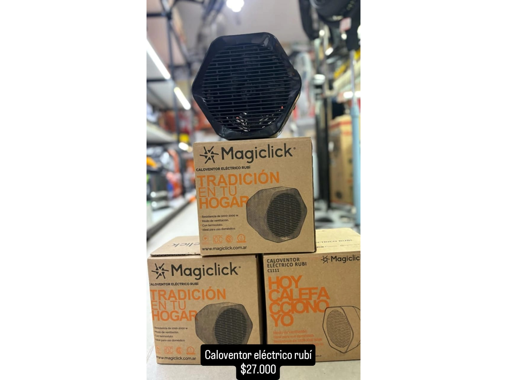 Caloventor Eléctrico Magiclick Negro Modelo Rubi