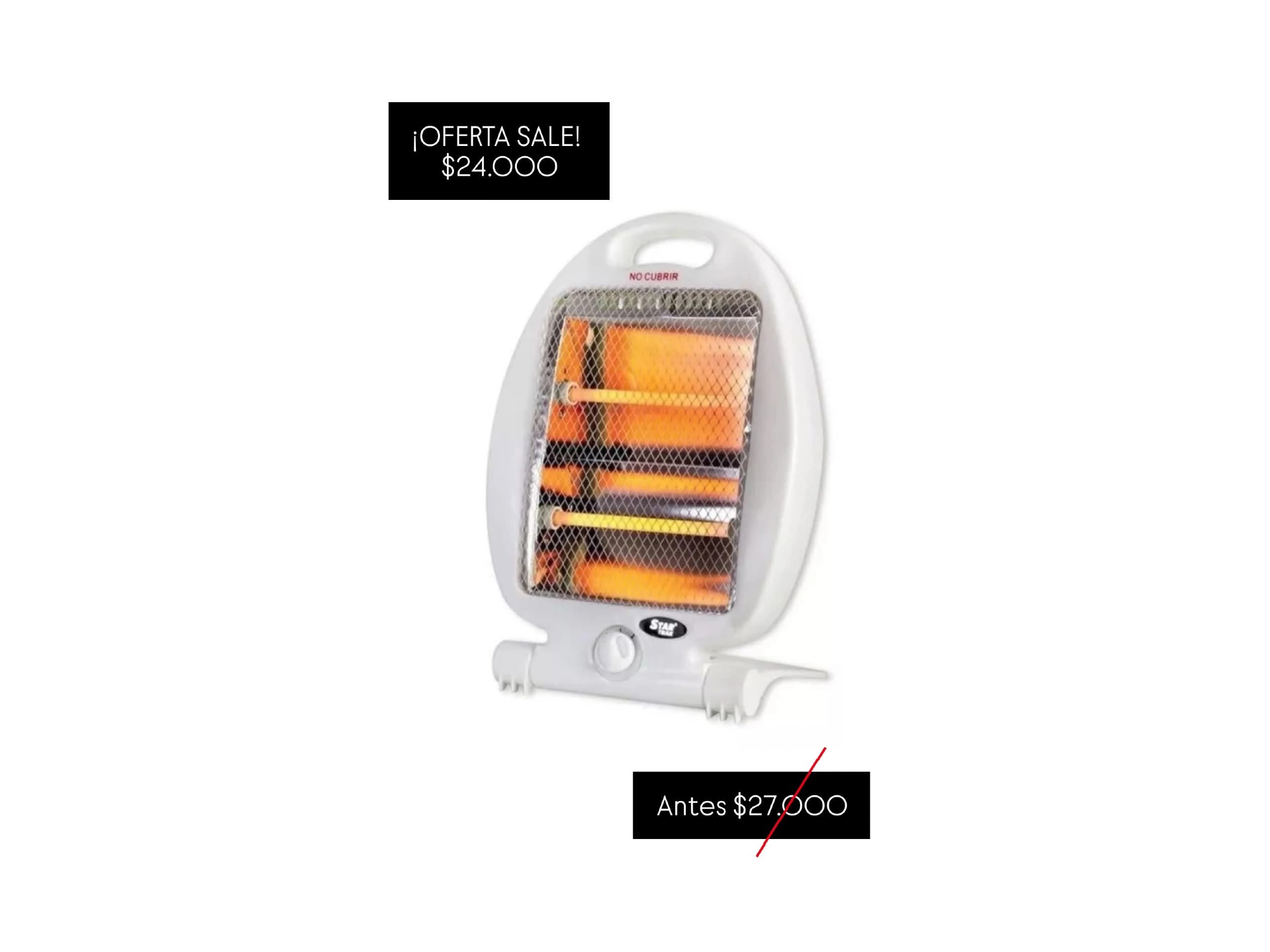 Estufa Infrarroja Star Track STI080 2 Velas 800w