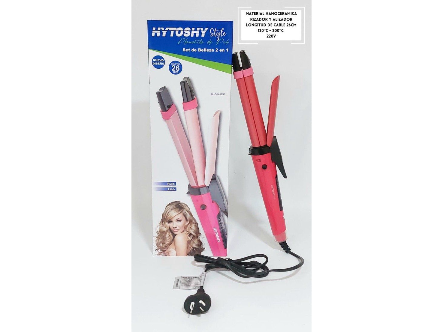 Set de belleza 2 en 1 (Plancha + Rizaodor) Hytoshy Style