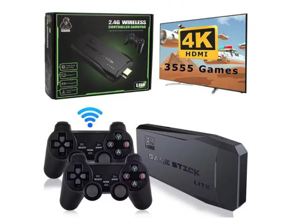 Game Stick Retro Con 2 Joysticks Consola Negra Negro