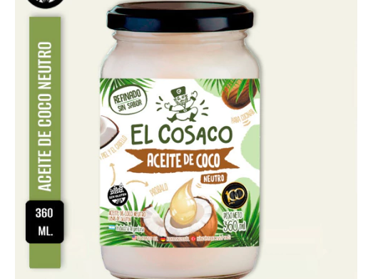 Aceite de coco neutro "El cosaco"