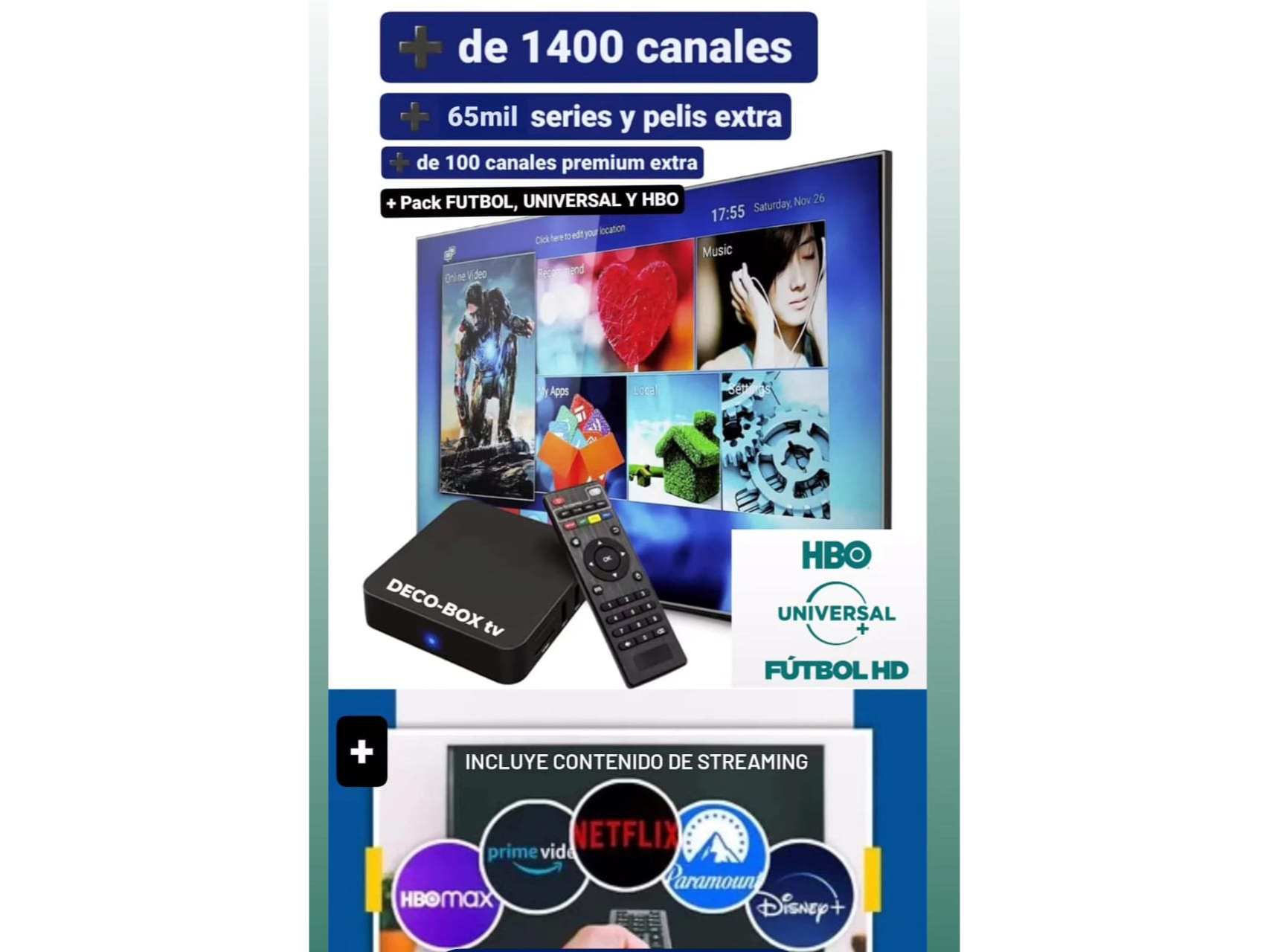 DECOBOX TV es la nueva forma de ver canales Y series GRATIS