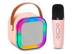 PARLANTE CUADRADO CON MICRÓFONO Y LUCES