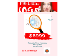 RAQUETA MATA MOSCAS Y MOSQUITOS RECARGABLE