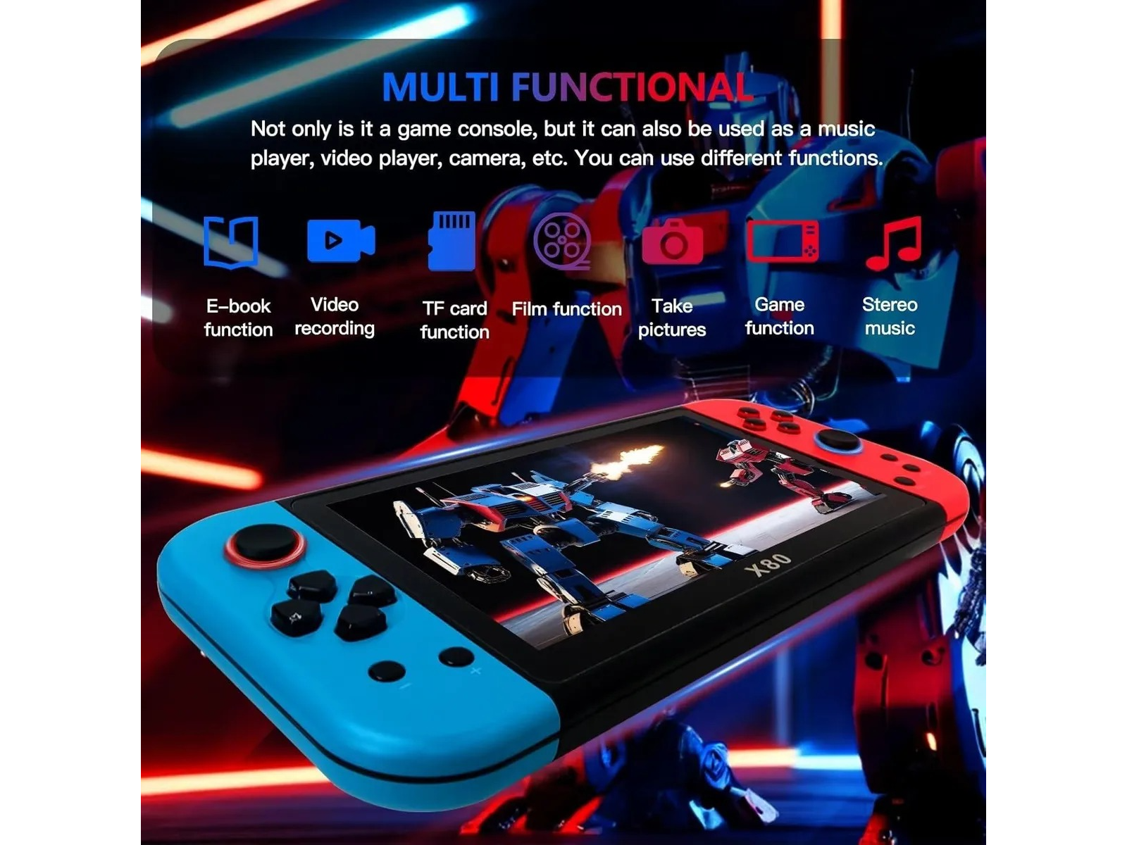 CONSOLA PORTATIL X80 16GB HD 7" 20000+ Juegos