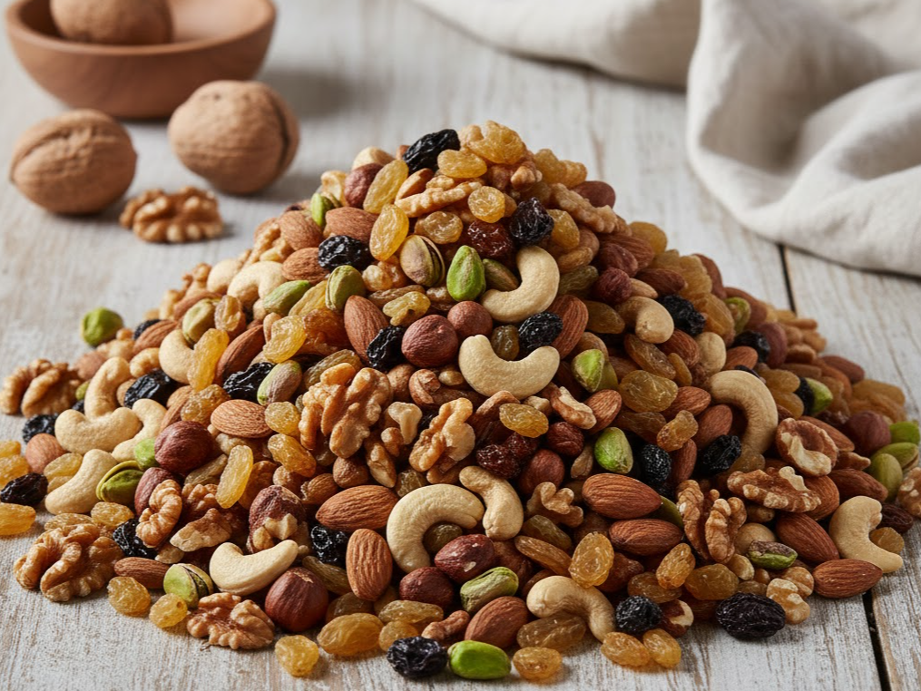 Mix Europeo (Nueces, almendras, avellanas, pasas de uva rubias y negras, castañas de cajú, pistacho pelado)