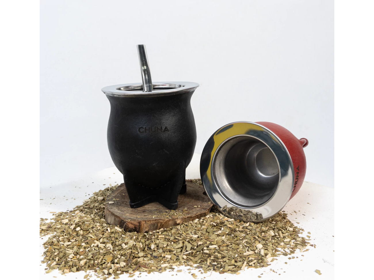 MATE HADES de ACERO INOXIDABLE y CUERO