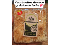 Cuadrado con coco y dulce de leche