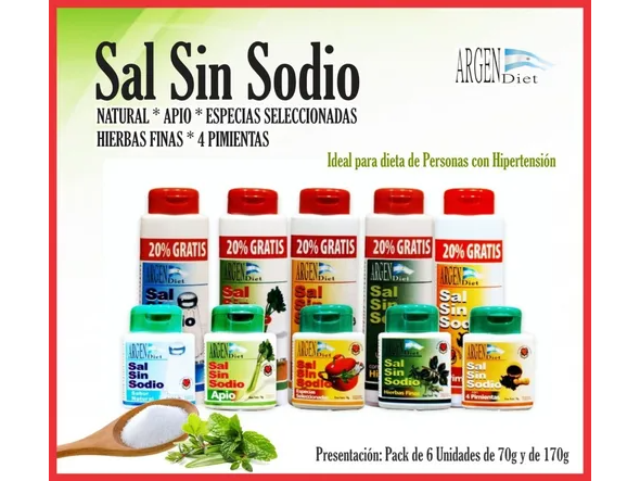 Sal sin sodio x 70 grs argendiet