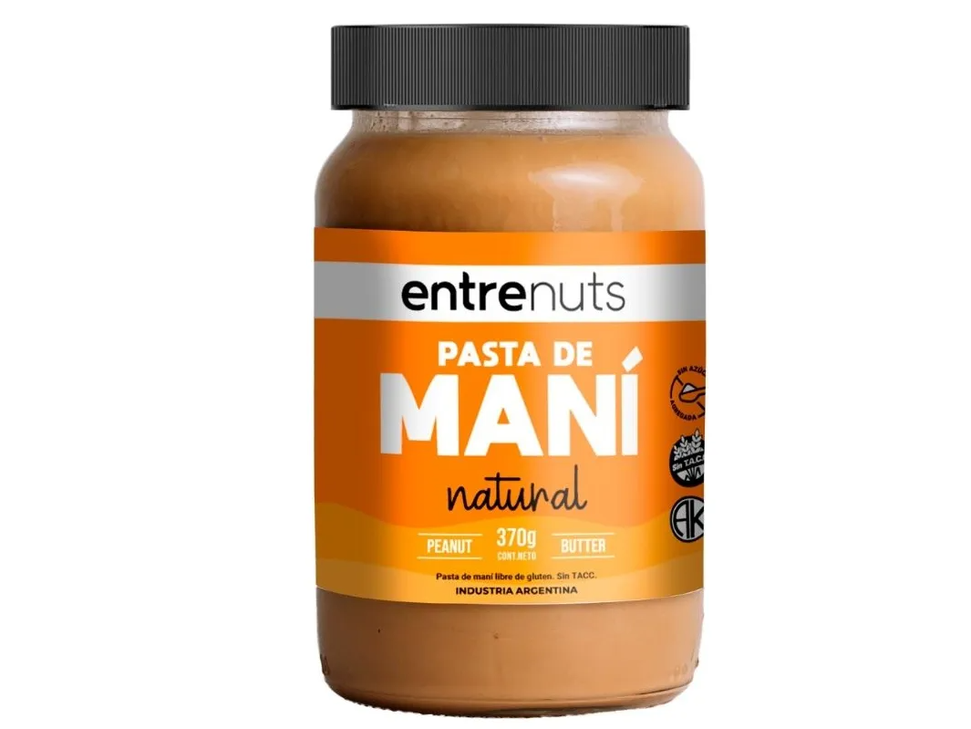 Pasta Maní Entrenuts Natural X 370 Gr - Sin Gluten