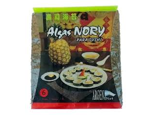Algas nory para sushi x 6 unid