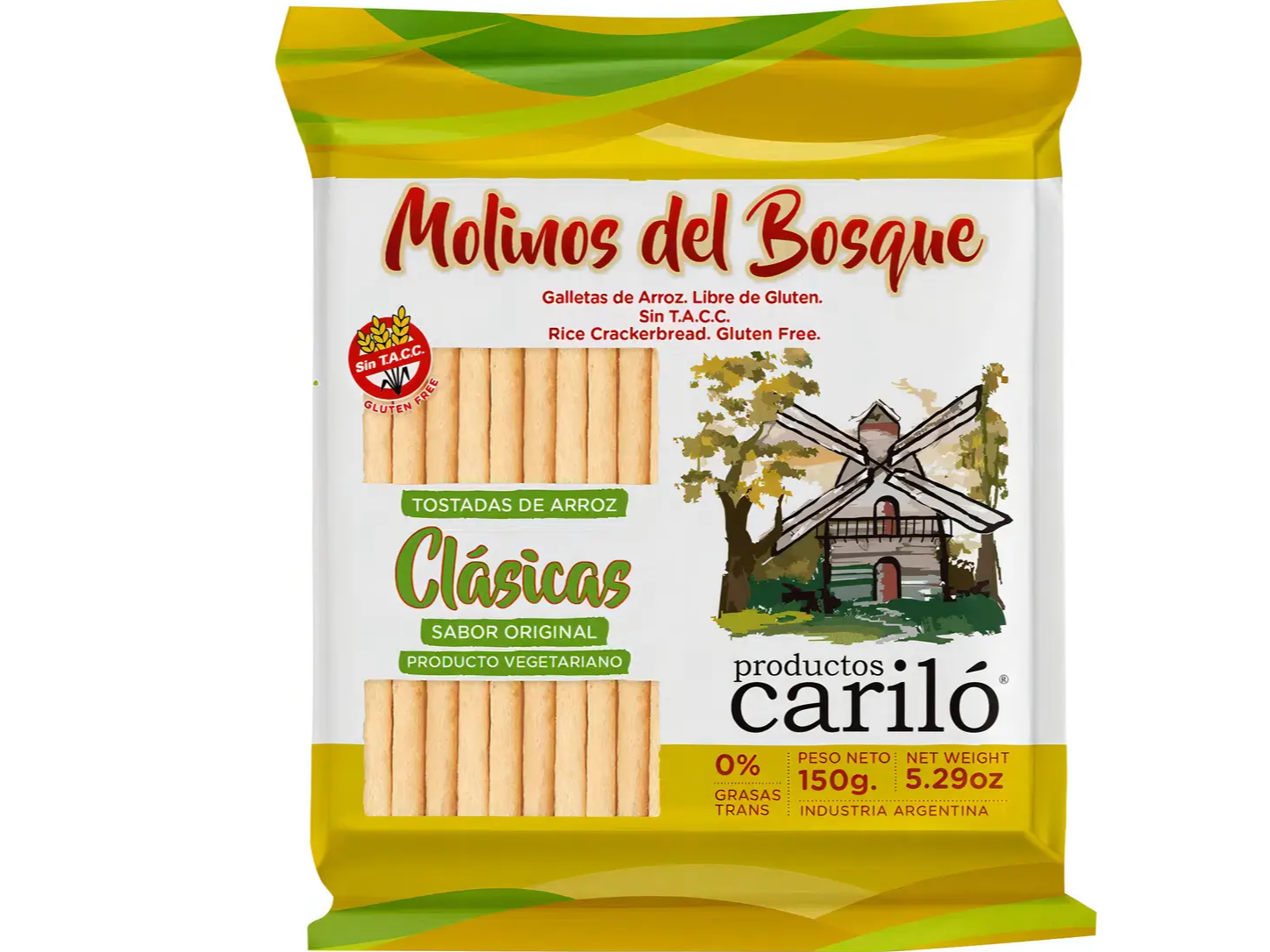 Tostadas de Arroz Molinos Del Bosque Clasicas sabor original sin TACC 150 g