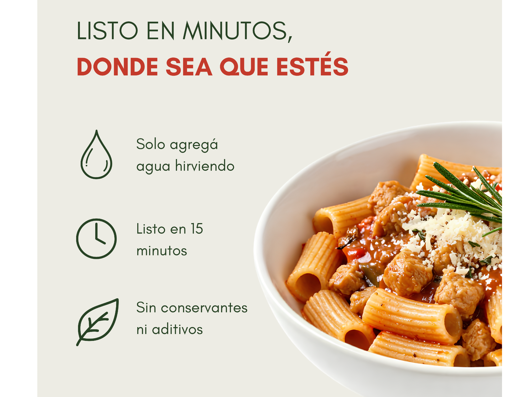 Pasta Boloñesa con soja texturizada