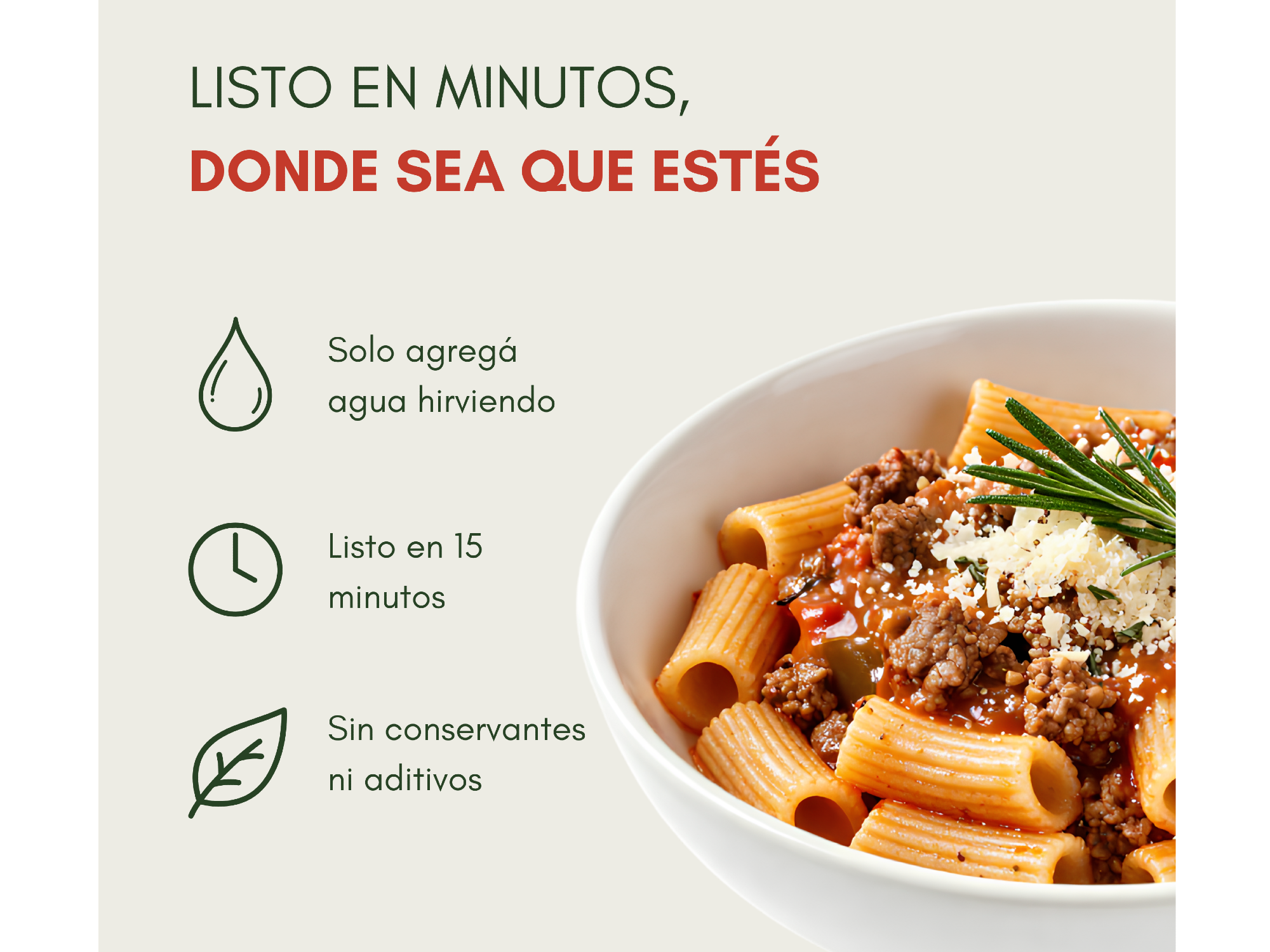 Pasta Boloñesa con carne