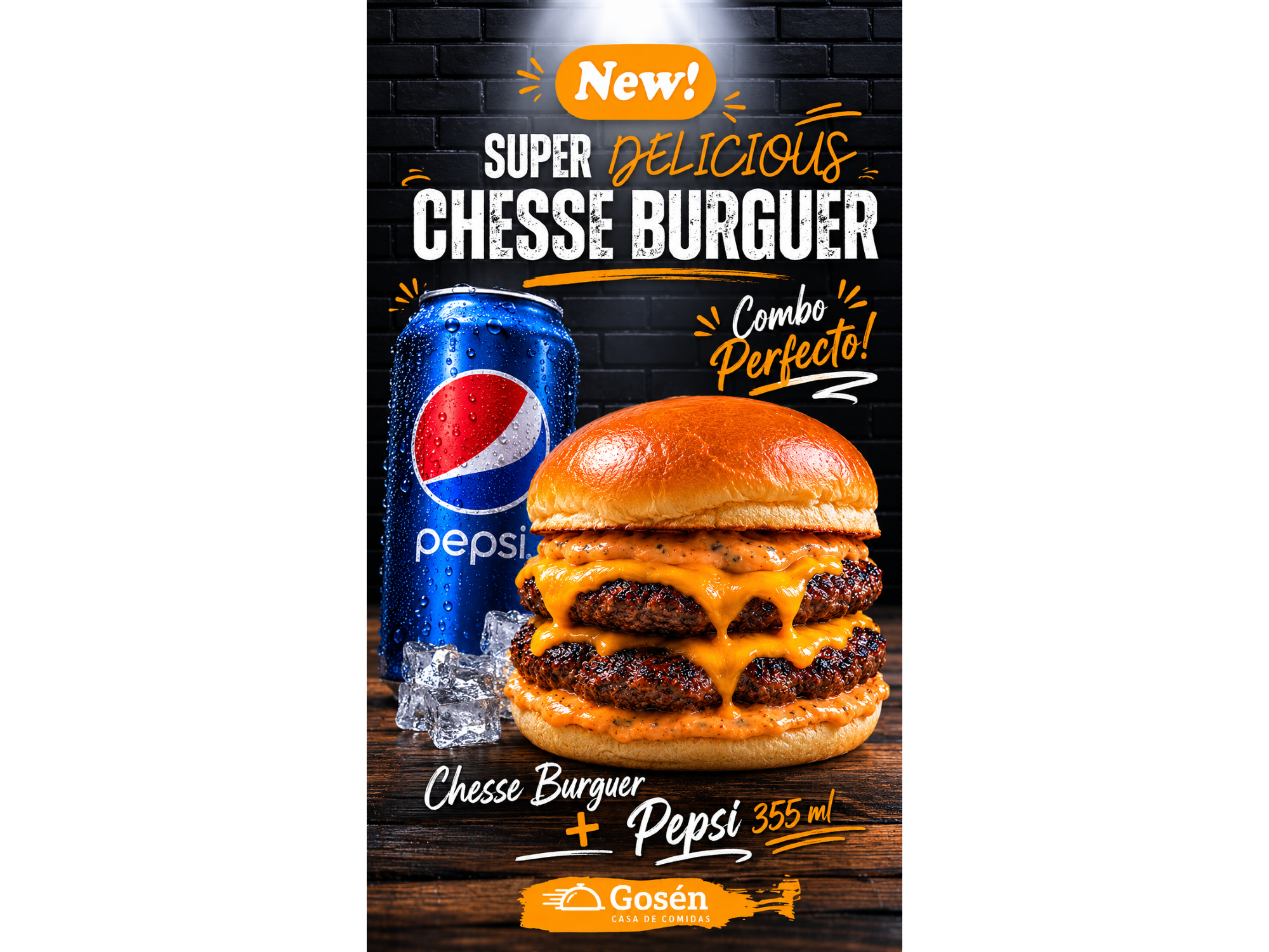 PROMO 1 CHESSE BURGUER + 1 LATA PEPSI