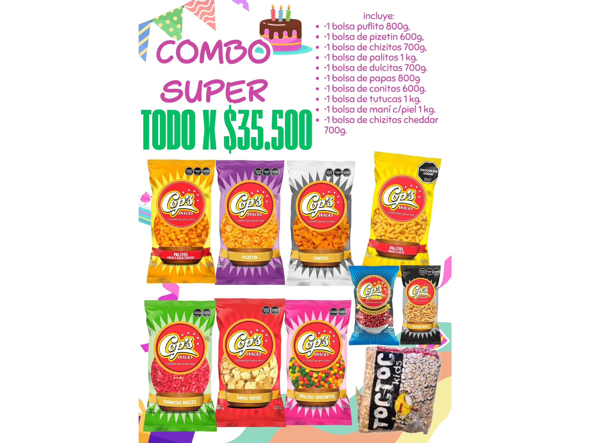 COMBOS DE SNACK PARA EVENTOS