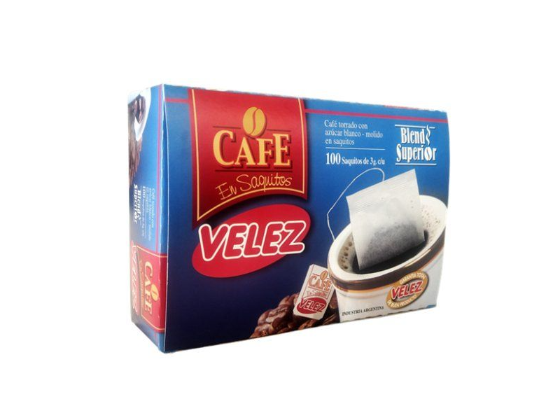 cafe velez en saquitos x 100 un.