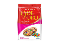 9 DE ORO COOKIES C/ CHIPS DE COLORES 120g