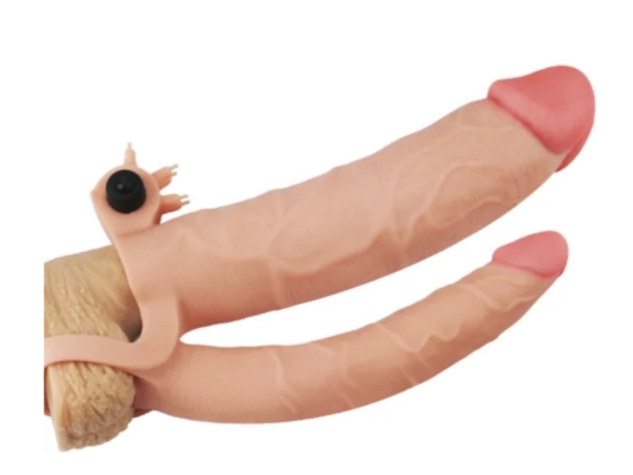 Funda para pene vibratoria doble +5cm