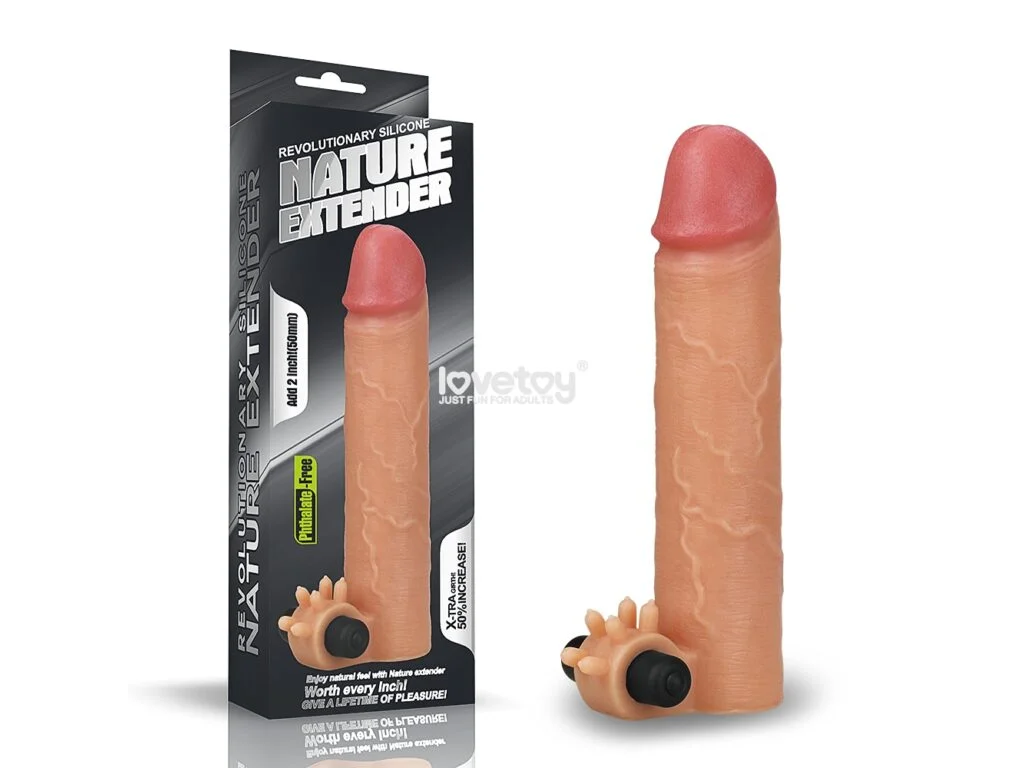 Funda para pene vibradora NatureExtender +5cm