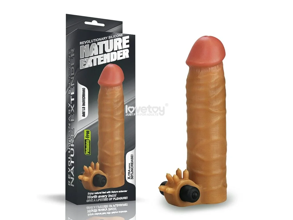 Funda para pene vibradora NatureExtender +3cm